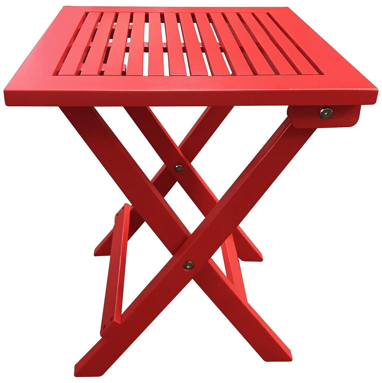 HElectQRIN TX 39013 Red Folding Adirondack Side Table