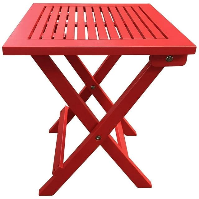 HElectQRIN TX 39013 Red Folding Adirondack Side Table