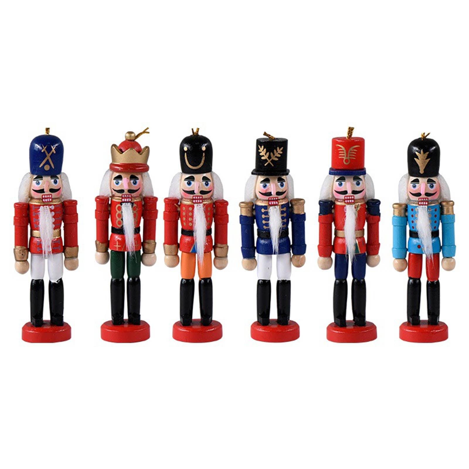 MOMOJIA Nutcracker Soldier Christmas Ornament Gifts Holidays Presents 6 Pcs 13cm Tall