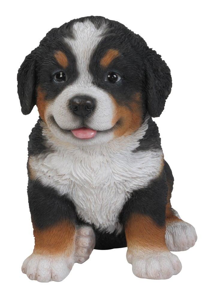 Adorable Resin Bernese Mountain Dog Puppy Statue