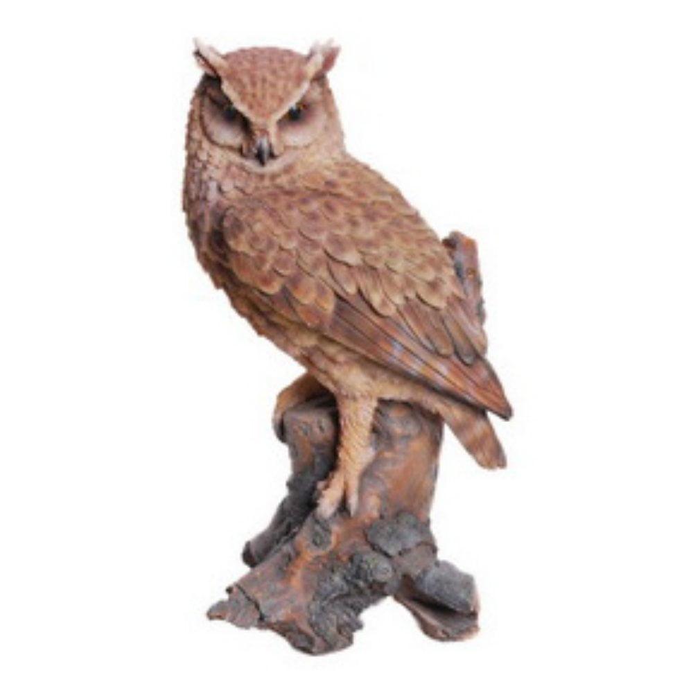 Great Horned Owl on Stump Statue