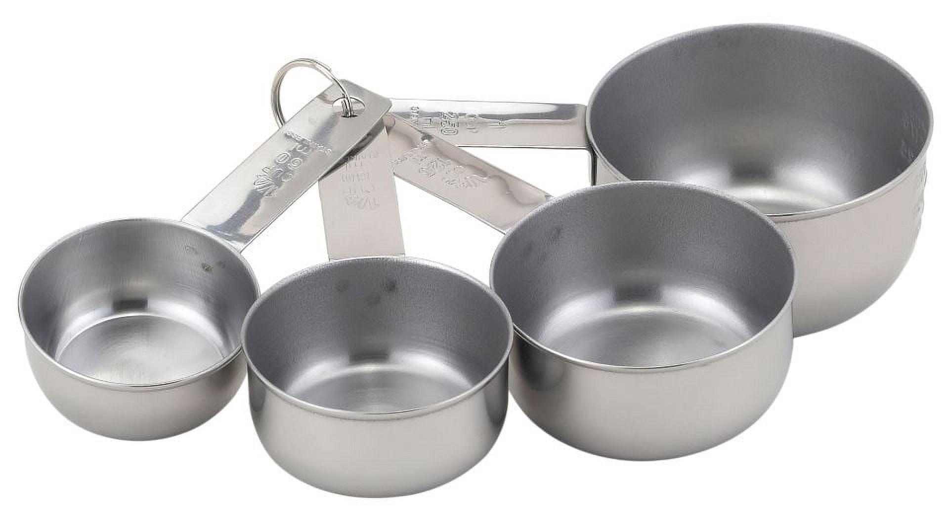 4 Piece Stainless Measuring Cup Set With Storage Ring Silver