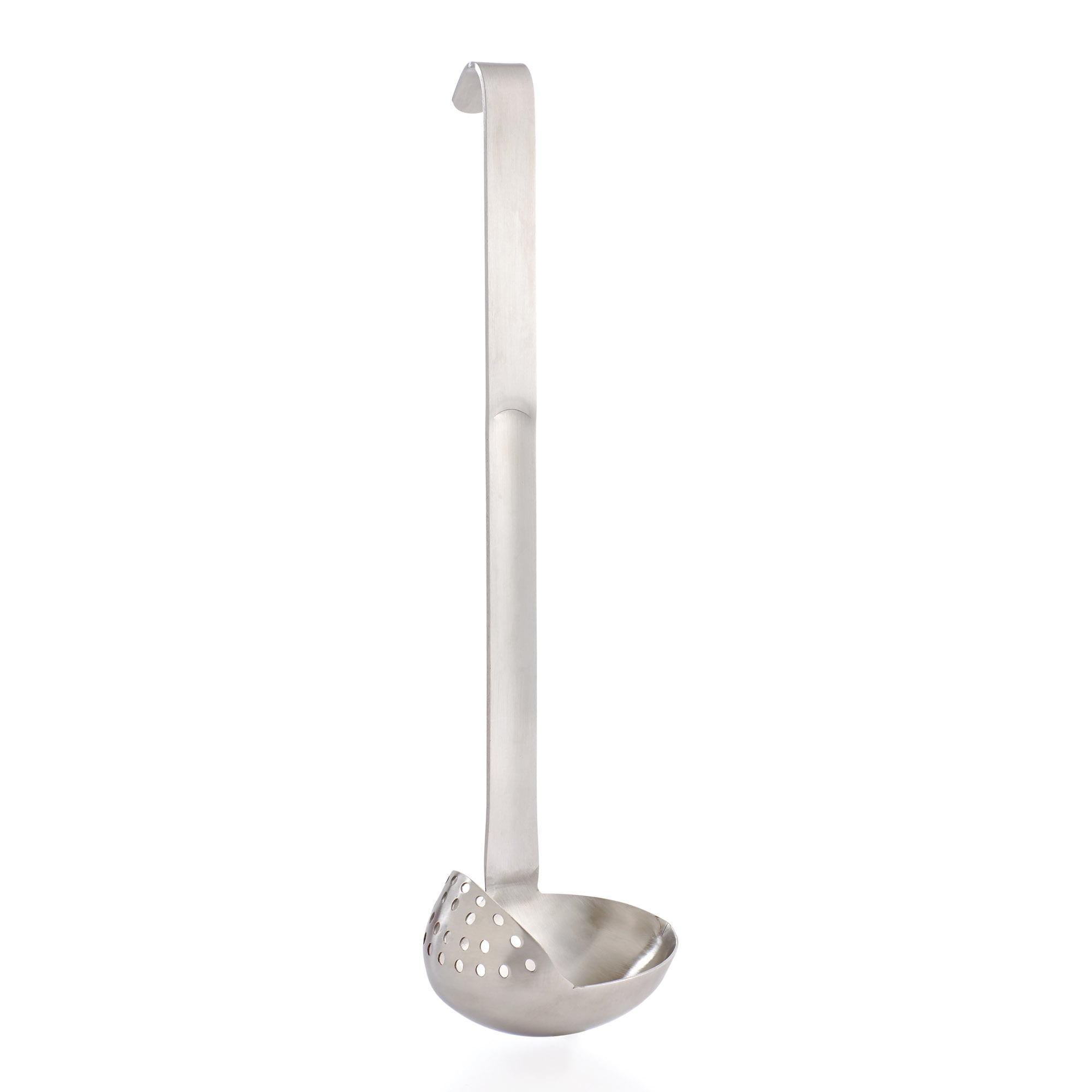 HIC Kitchen Straining Ladle with Spout, 18/8 Stainless Steel, 3-Ounce Capacity
