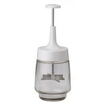 White and Clear Manual Onion Chopper with Stainless Steel Blades