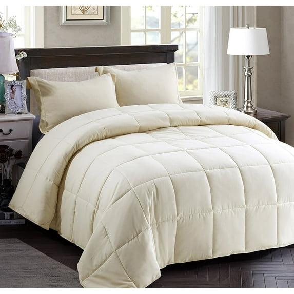 Homechoice International Group 3pc Comforter Set - All Season Reversible Down Alternative Comforter with Two Shams - Breathable, Soft, Fluffy