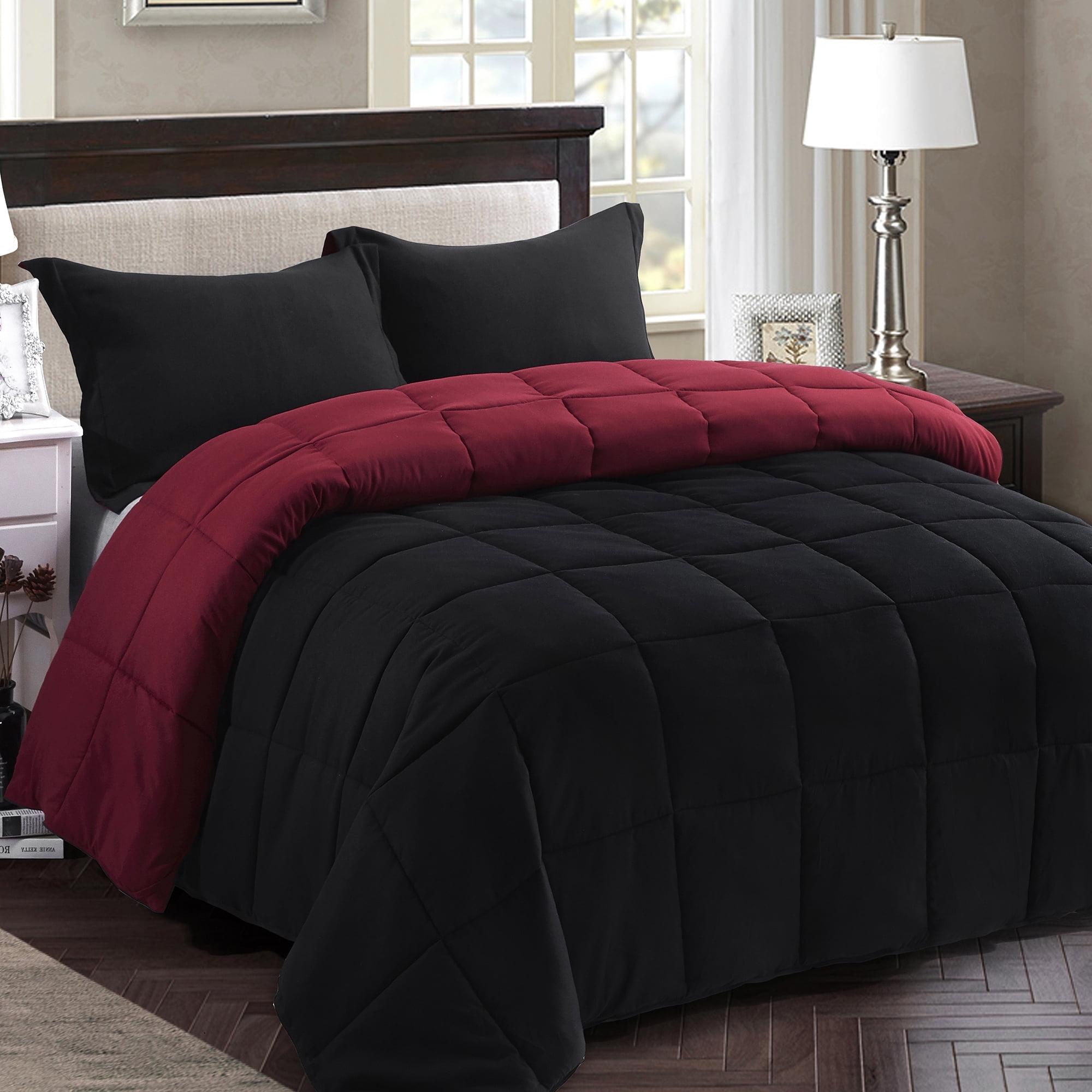 Homechoice International Group 3pc Comforter Set - All Season Reversible Down Alternative Comforter with Two Shams - Quilted Duvet Insert with Corner Tabs - Box Stitched Blanket - Breathable, Soft, Fluffy
