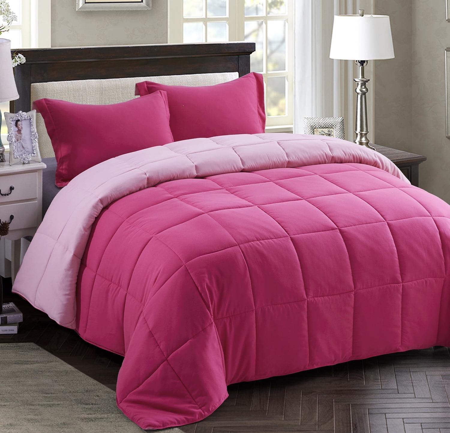 Homechoice International Group 3pc Comforter Set - All Season Reversible Down Alternative Comforter with Two Shams - Breathable, Soft, Fluffy