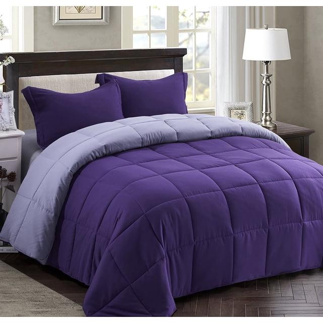 Homechoice International Group 3pc Comforter Set - All Season Reversible Down Alternative Comforter with Two Shams - Breathable, Soft, Fluffy