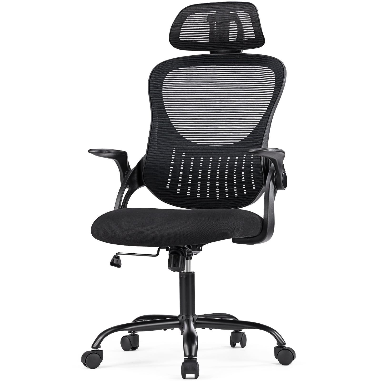 Musment Ergonomic Office Computer Desk Chair, Mesh High Back Rolling Swivel Adjustable Task Chair with Headrest and Flip-up Armrests