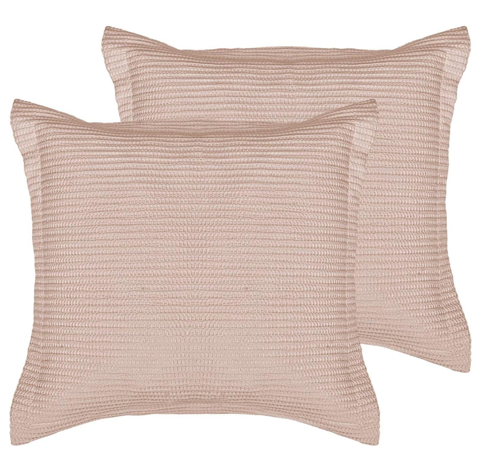 Blush Cotton Waffle Weave Euro Sham Set of 2