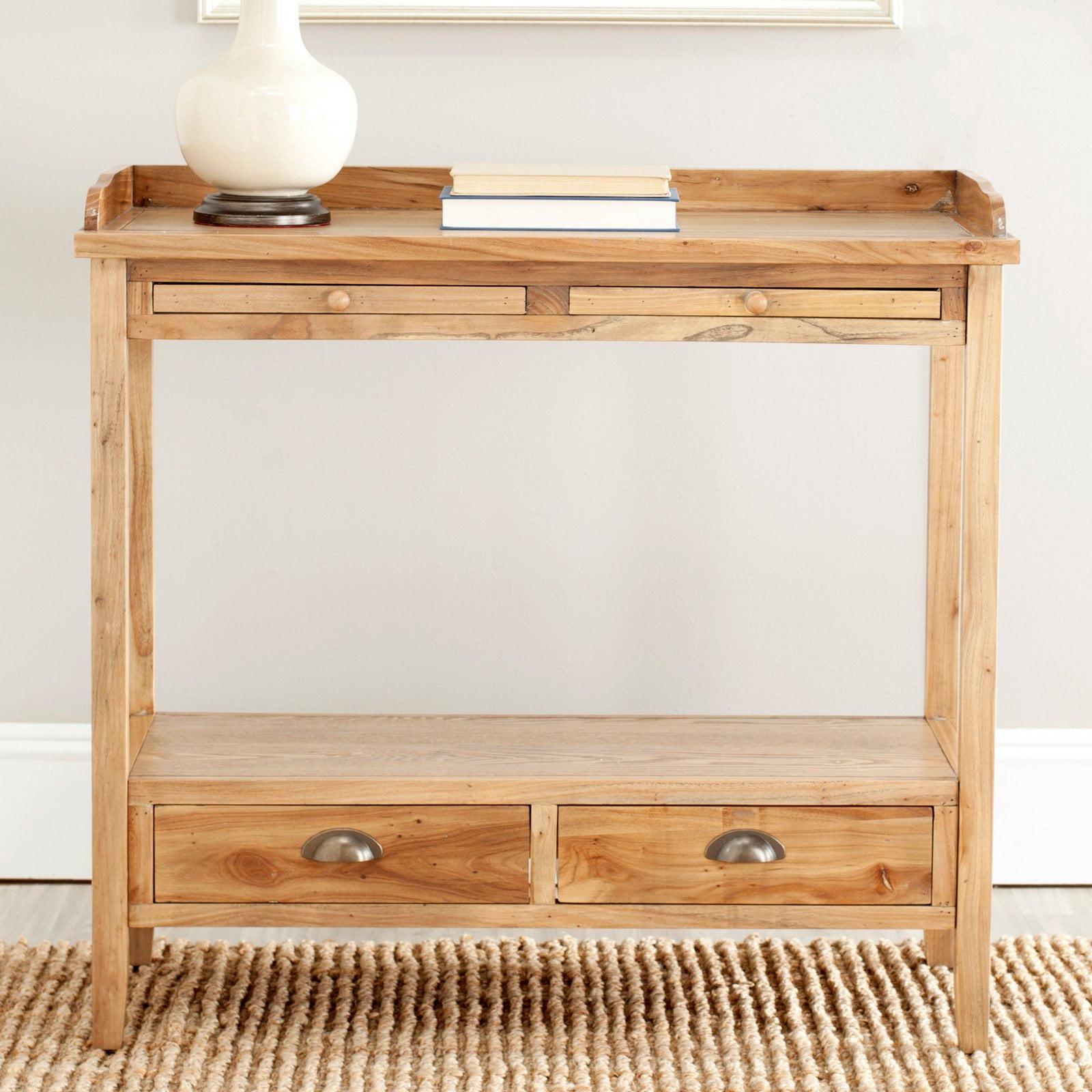 Peter Console Table - Weathered Oak - Safavieh.