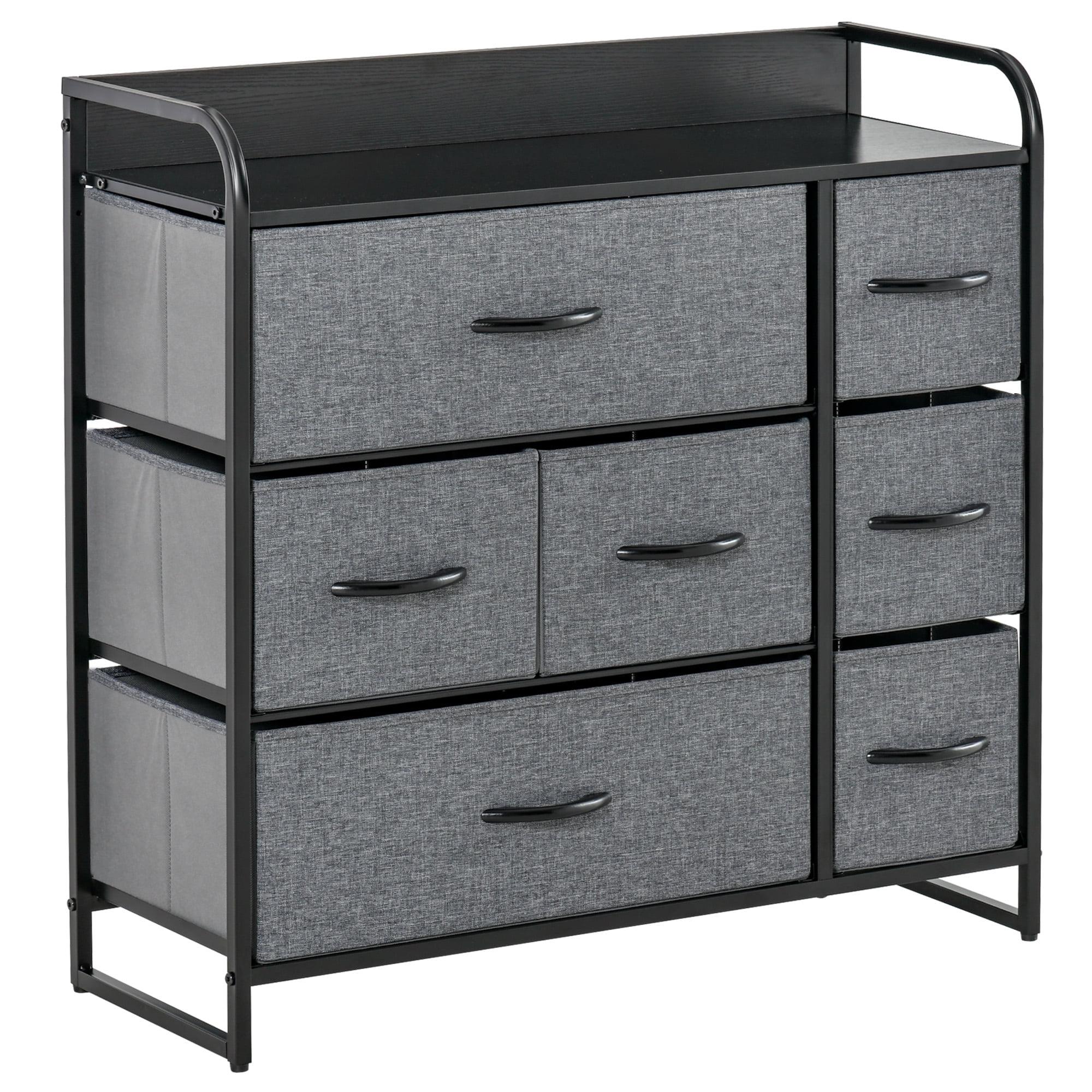 Red Barrel Studio® 7-Drawer Dresser, Fabric Chest Of Drawers, 3-Tier Storage Organizer For Bedroom Entryway, Tower Unit With Steel Frame Wooden Top
