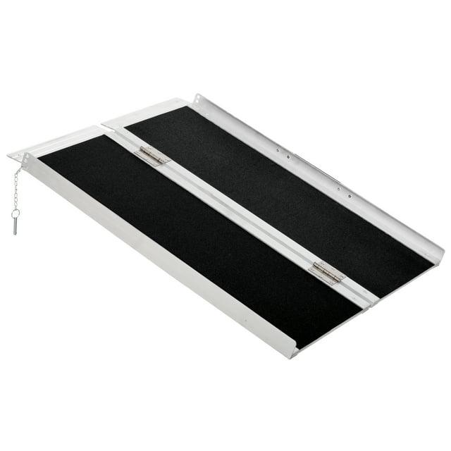 HOMCOM Lightweight Aluminum Portable Skidproof PVC Carpeted Folding Wheelchair Ramp, 3'
