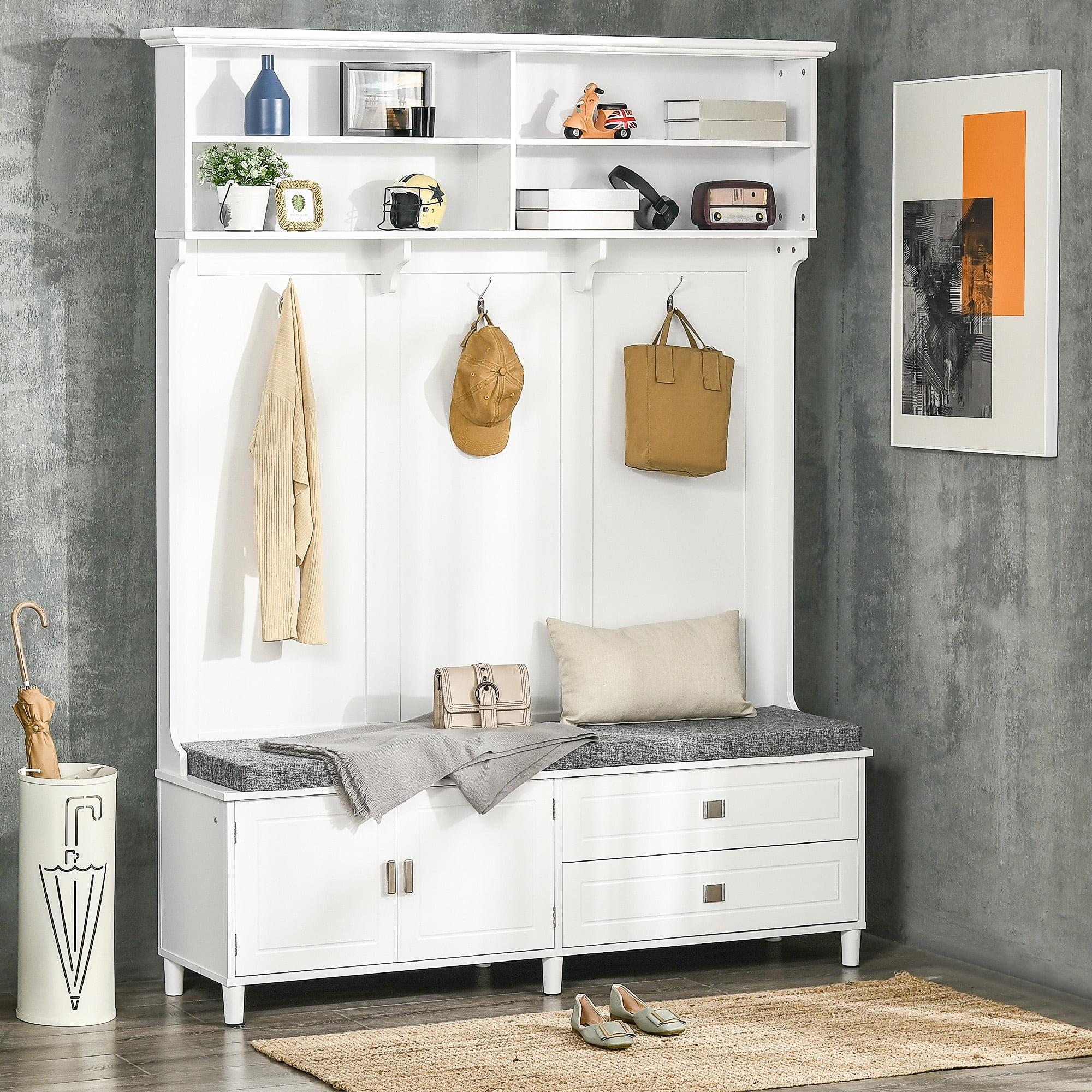 HomCom Hall Tree 78.25'' Wide with Bench and Shoe Storage