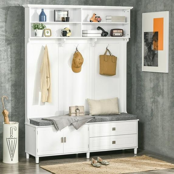 HomCom Hall Tree 78.25'' Wide with Bench and Shoe Storage