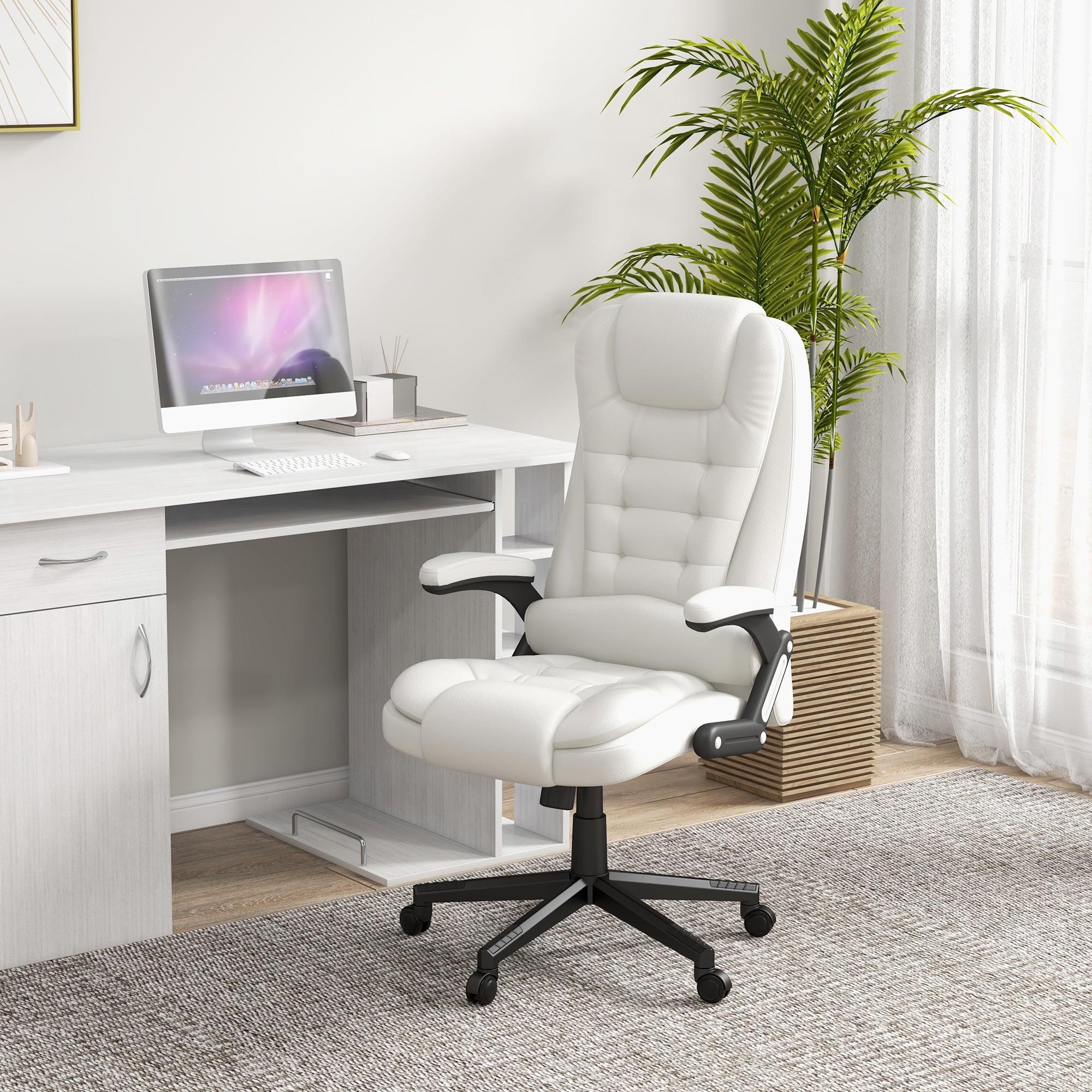 HOMCOM High-Back Massage Office Chair, Heated Reclining Computer Chair with Remote, White