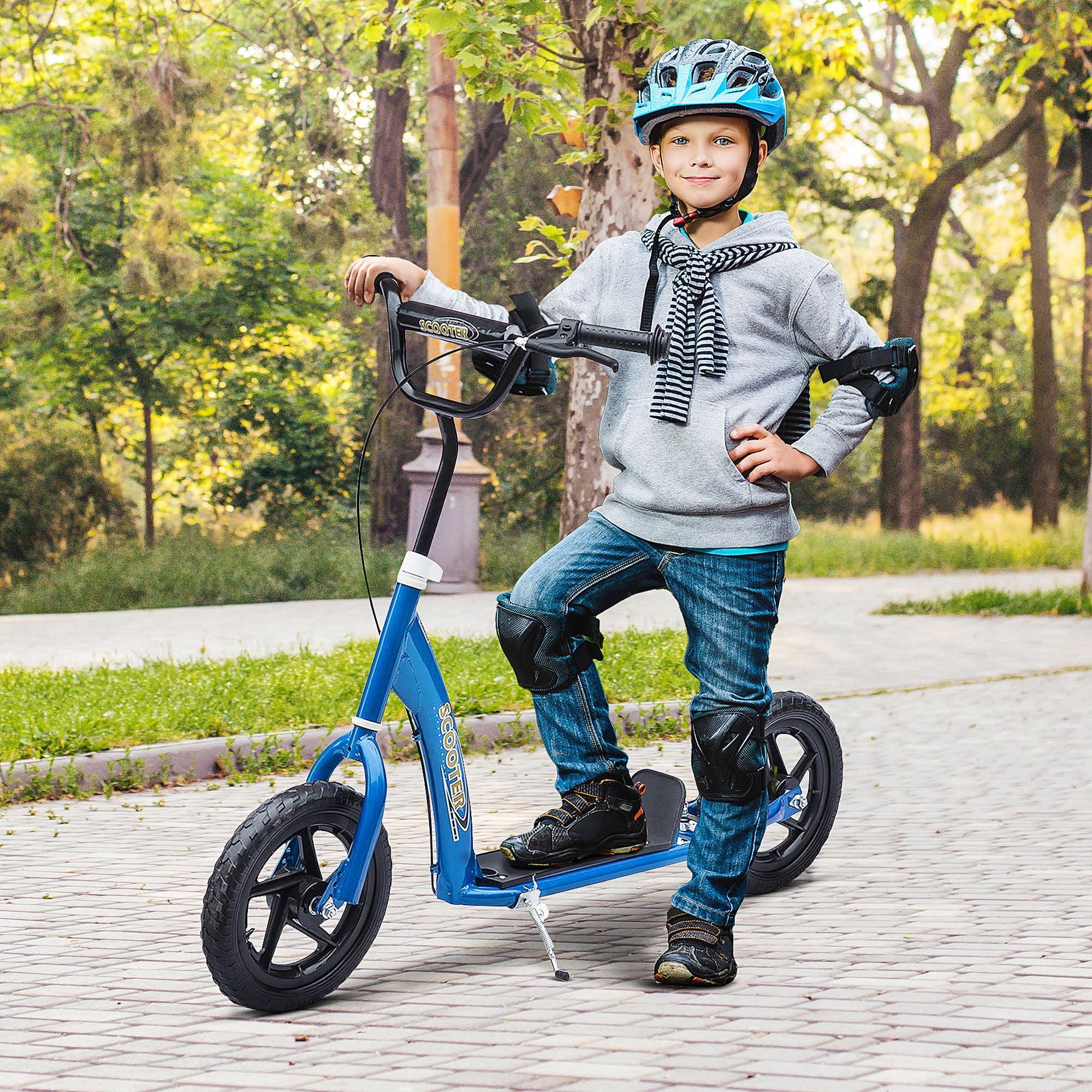 HomCom Kick Scooter for Kids 5-12 Years Old, Big Wheel Kids Scooter
