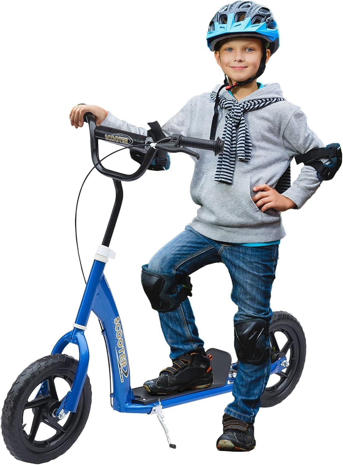 HomCom Kick Scooter for Kids 5-12 Years Old, Big Wheel Kids Scooter