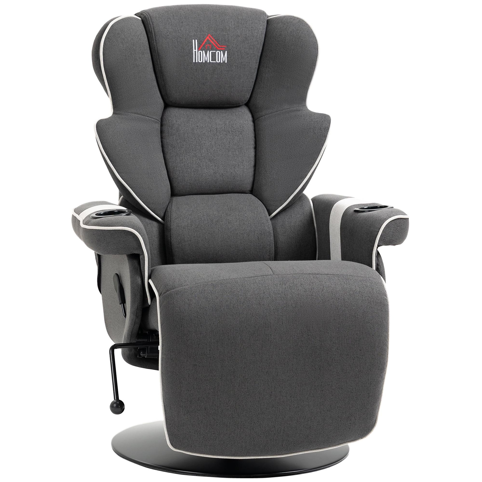 43.75" Wide Faux Leather Manual Swivel Ergonomic Recliner