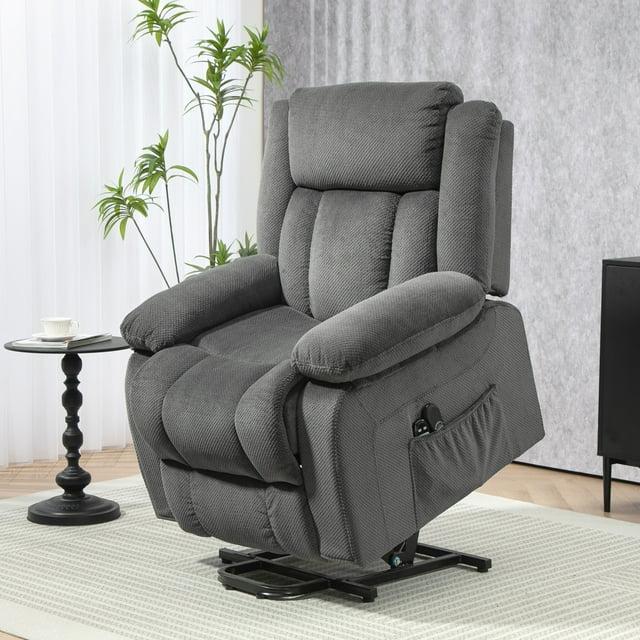 HOMCOM Power Lift Recliner Chair with Massage and Heat, Electric Lift Chair for Elderly, Gray