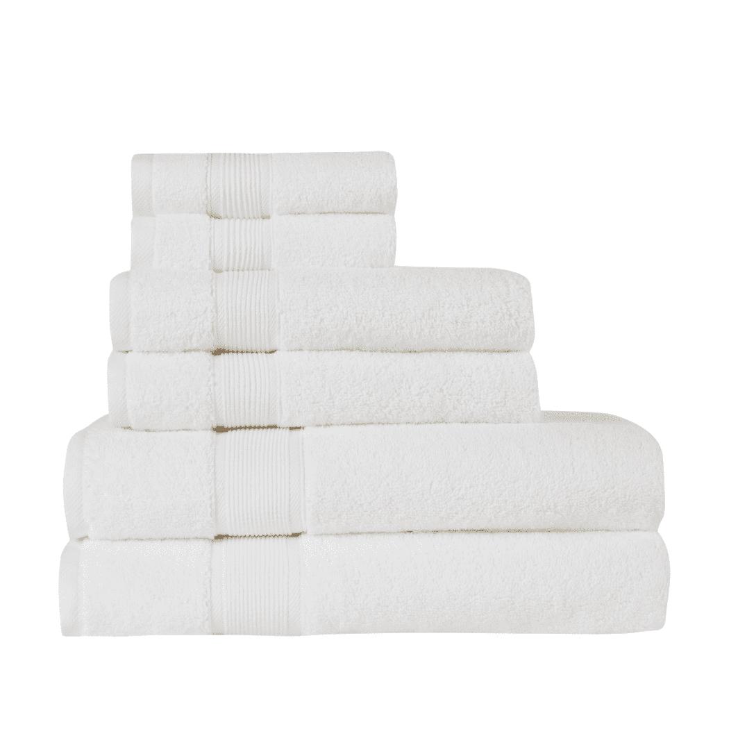 White 6-Piece Ultra Soft Turkish Cotton Washcloth Set