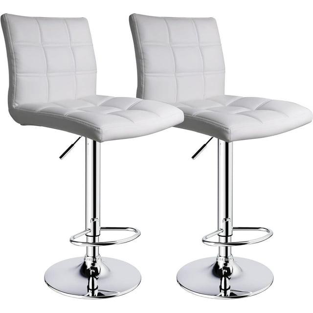 Bar Stools 1 Set Of 2, Counter Height Bar Stools, Square Cushion Bar Stools With Back, Footstool, Cafe, 2 Pieces