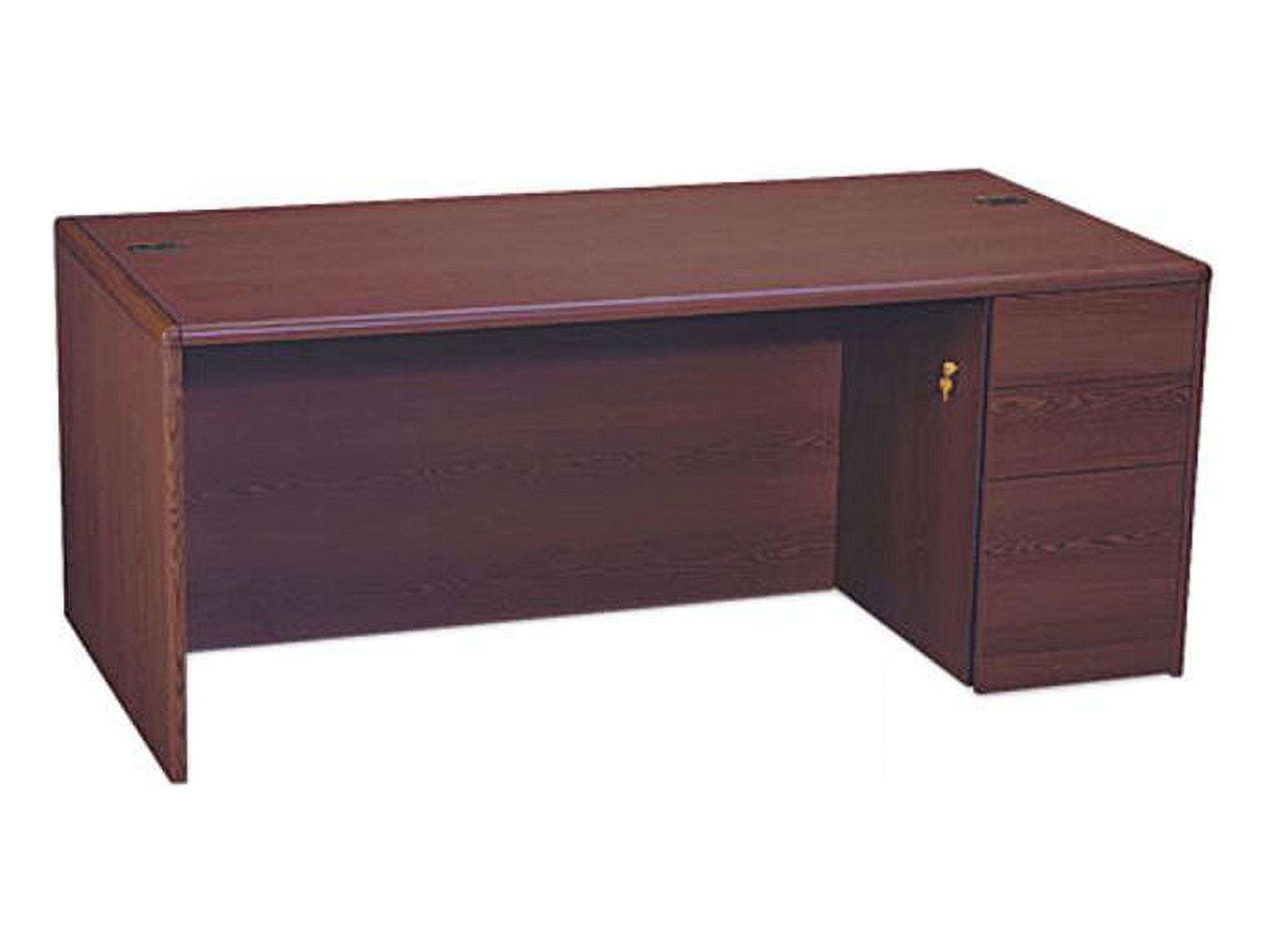 Mahogany Executive Desk with Filing Cabinet and Drawers