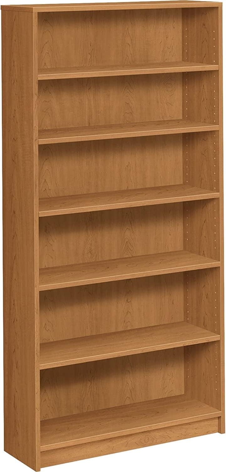 Harvest Laminate Adjustable 6-Shelf Bookcase 84" High