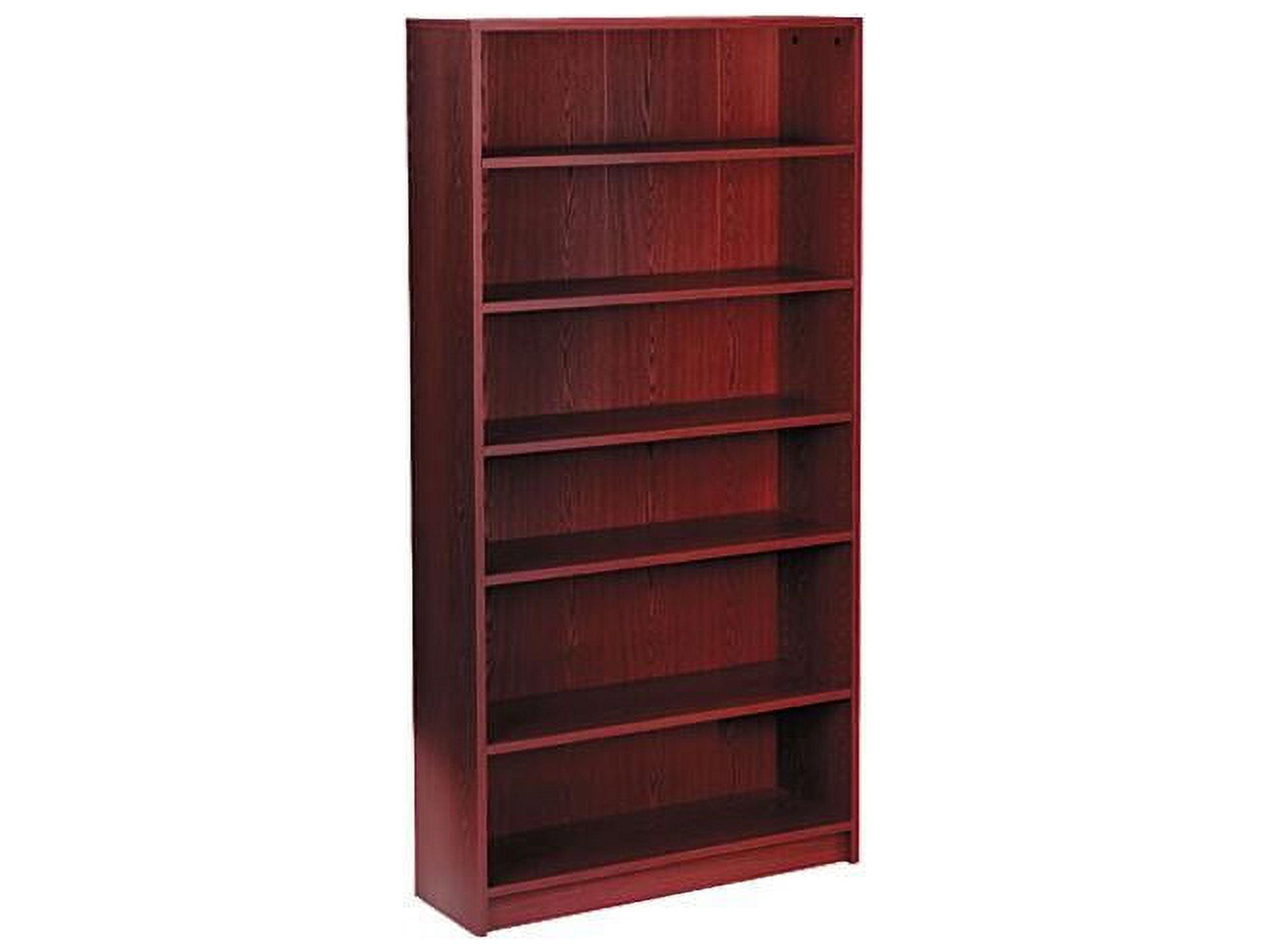 Elegant Adjustable 6-Shelf Mahogany Bookcase for Home/Office