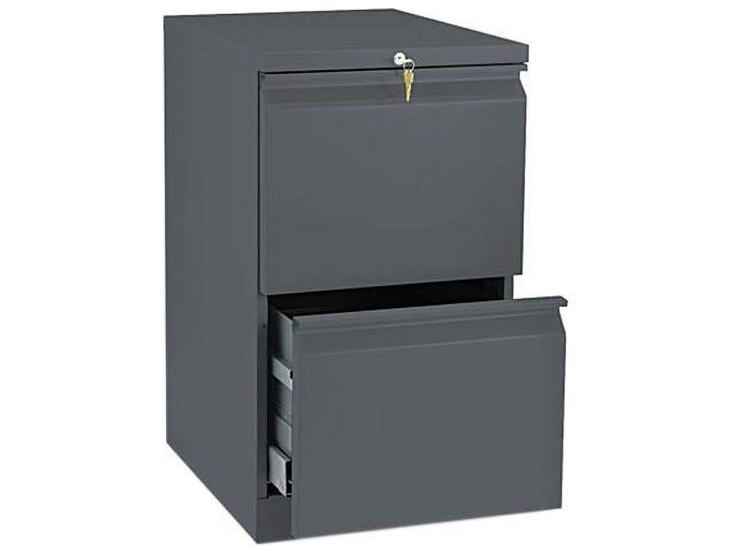 Charcoal Gray Mobile 2-Drawer Lockable Pedestal