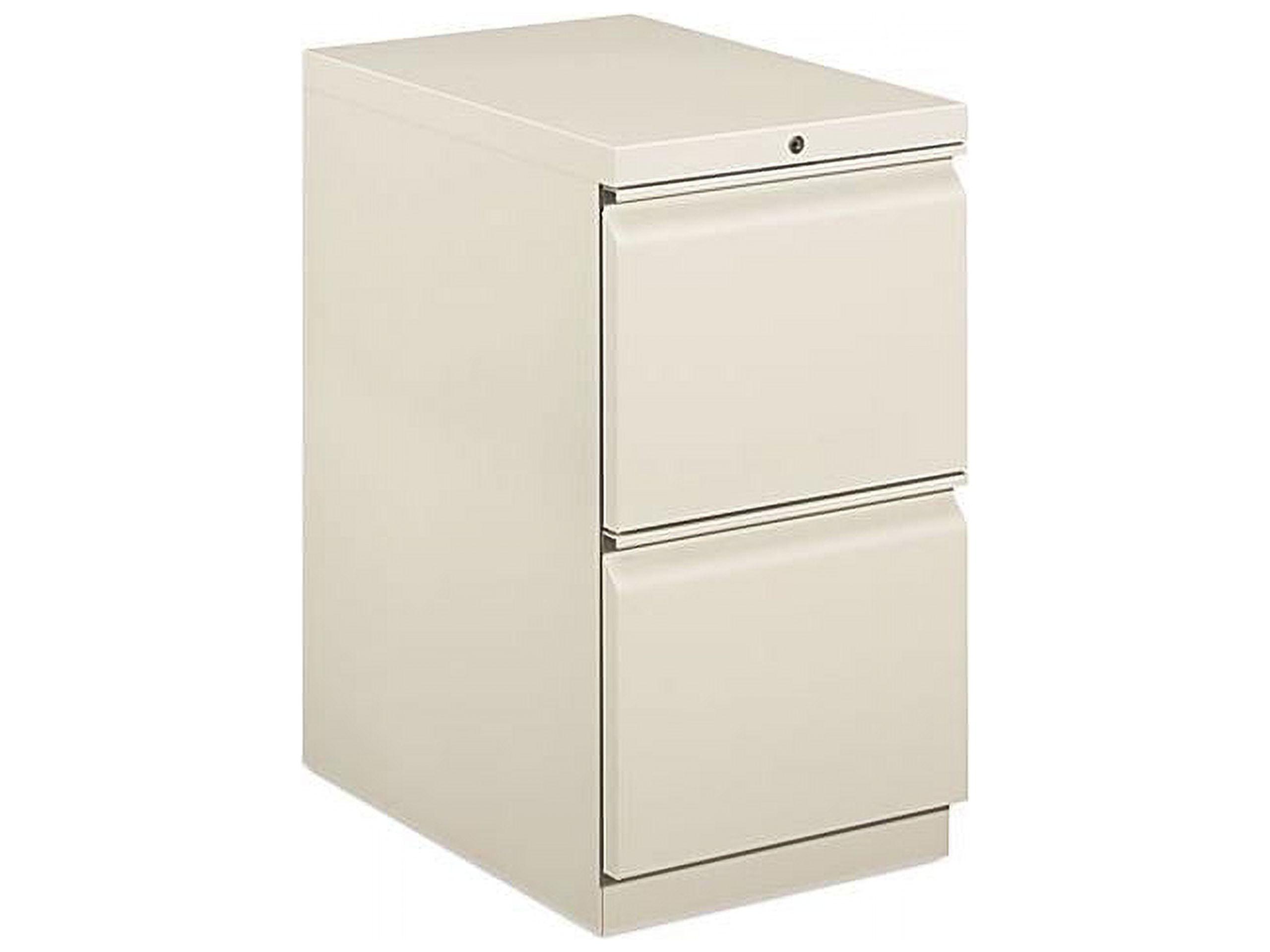 Light Gray 2-Drawer Mobile Pedestal File Cabinet with Lock