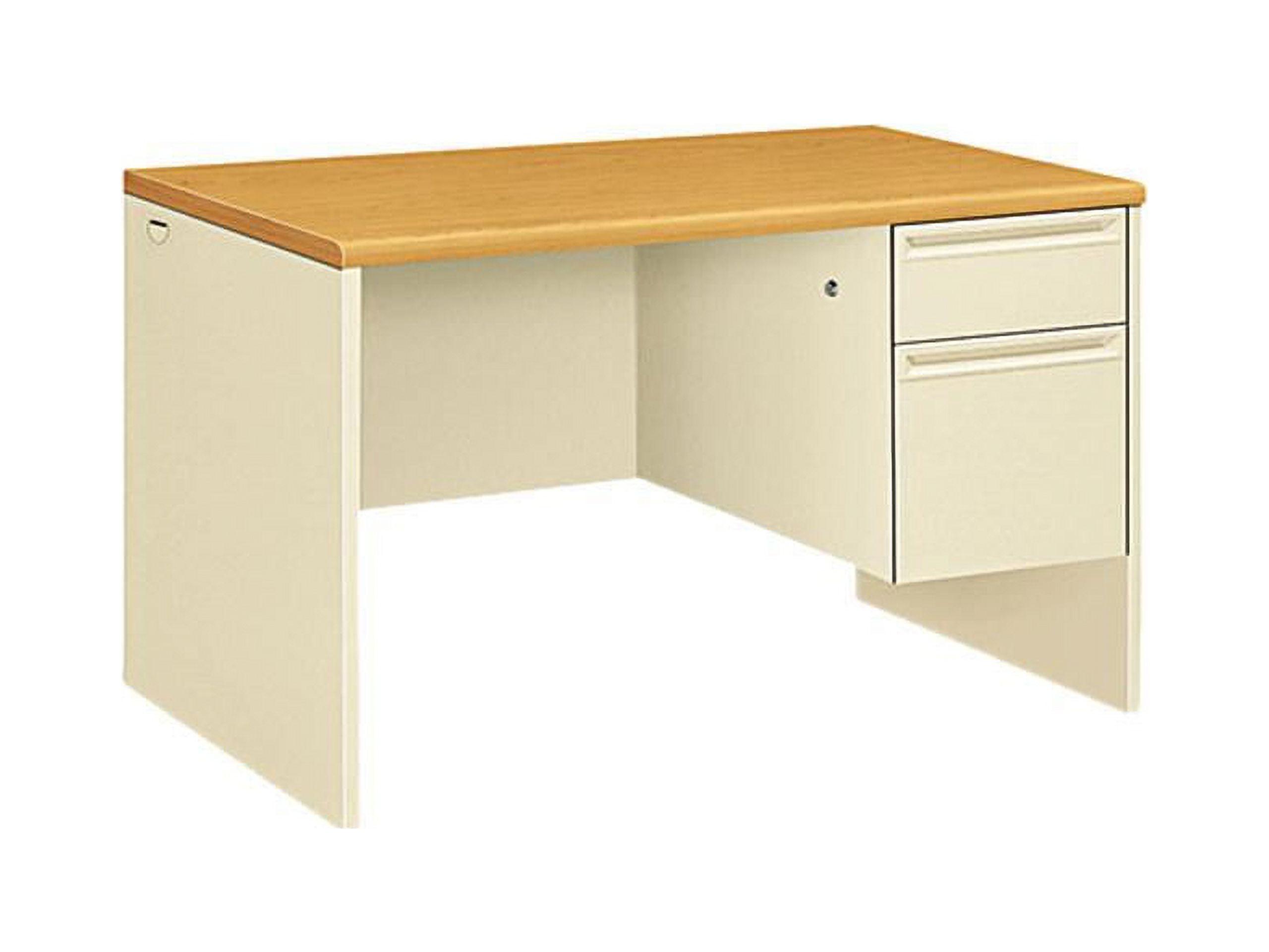 Harvest and Putty Steel Executive Desk with Hutch