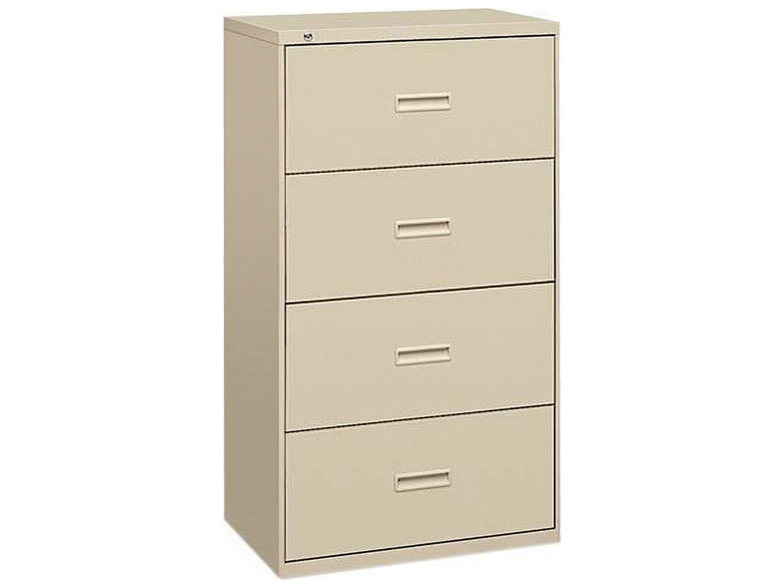 Putty Steel 4-Drawer Lockable Lateral Filing Cabinet