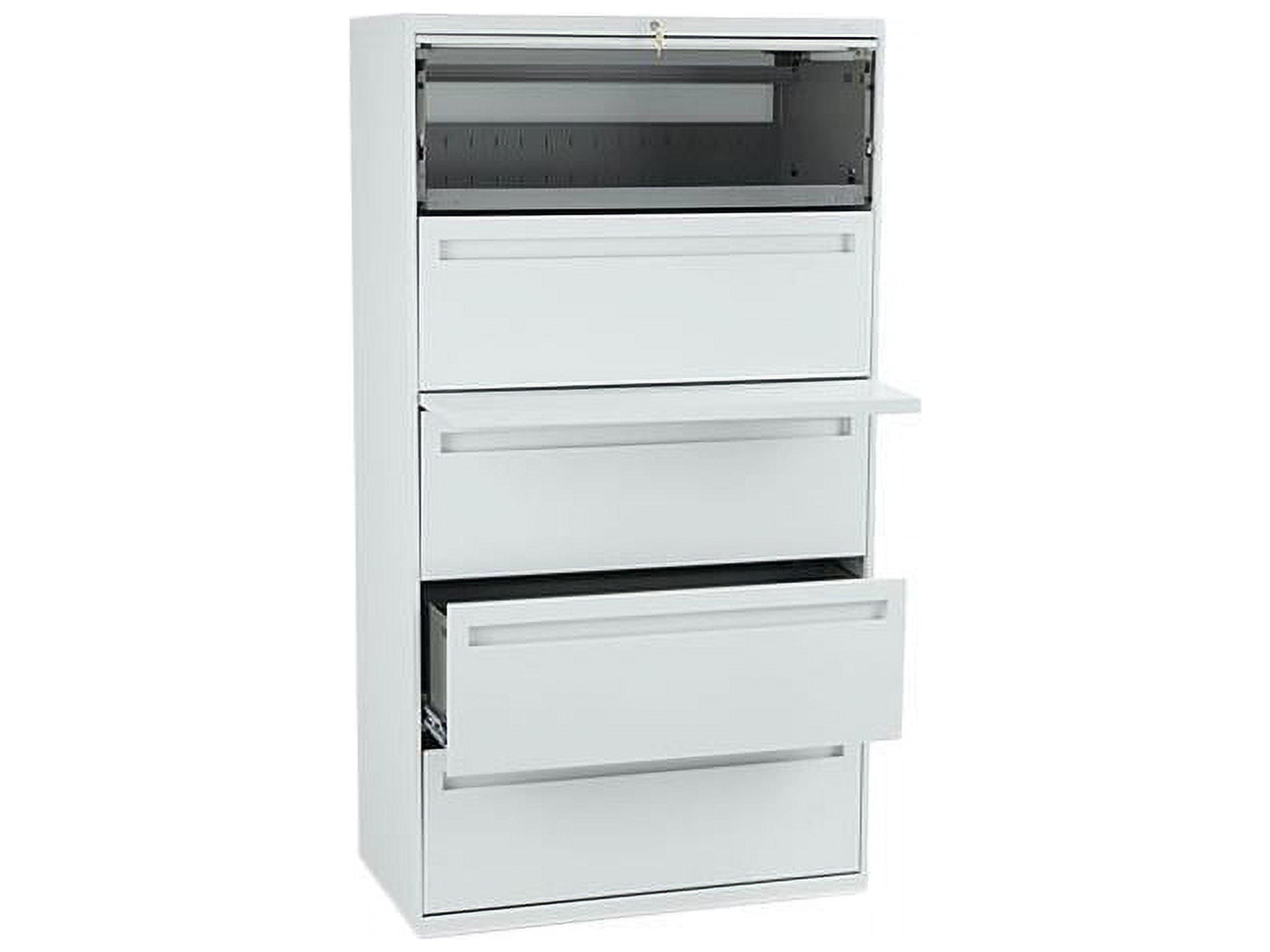 Lateral 5-Drawer Legal Size Lockable File Cabinet in Light Gray