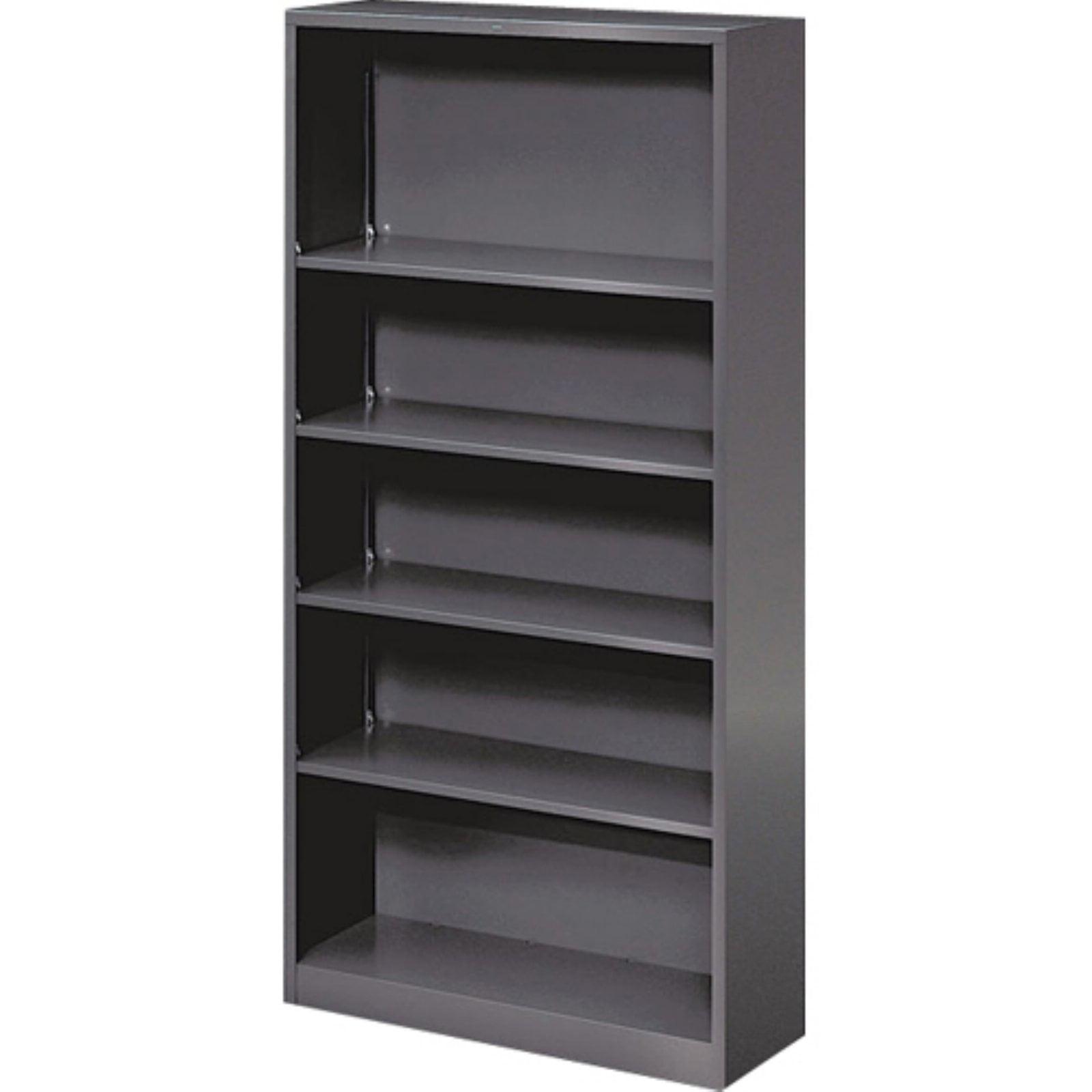 Adjustable Light Gray 71" Steel Bookcase with Movable Shelves