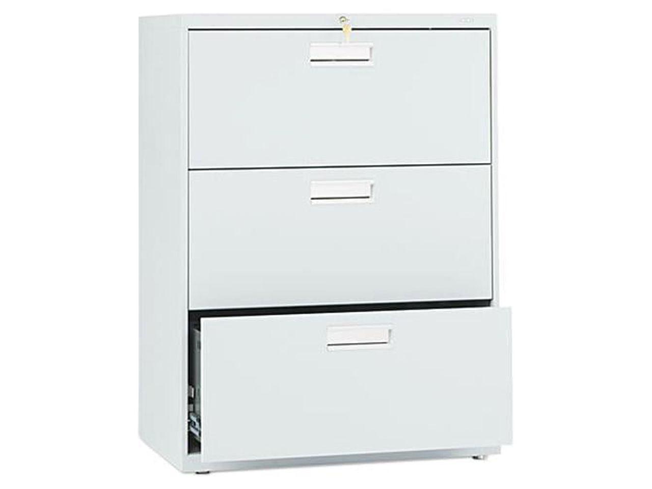 Elite 3-Drawer Light Gray Steel Lateral Legal File Cabinet