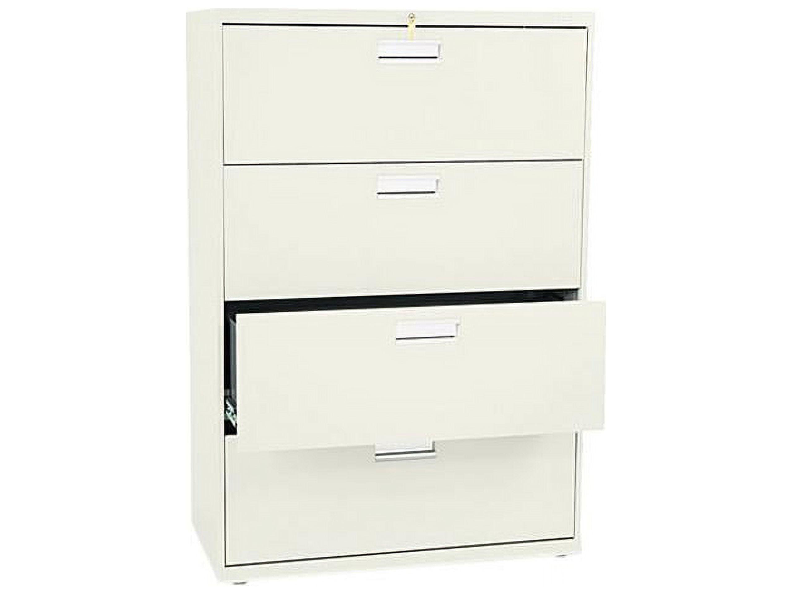 Beige 4-Drawer Lockable Lateral File Cabinet