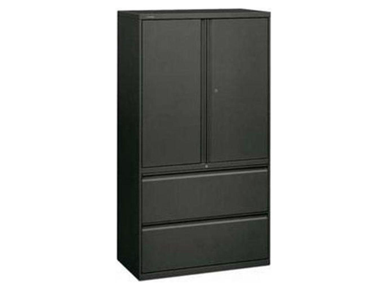 Charcoal 38'' Lockable Lateral Legal File Cabinet with 2 Drawers