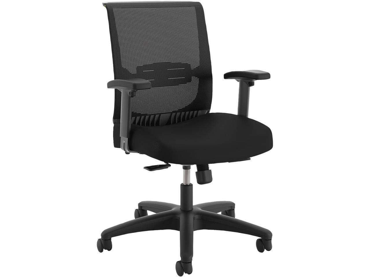 Black Mesh and Fabric Adjustable Task Chair