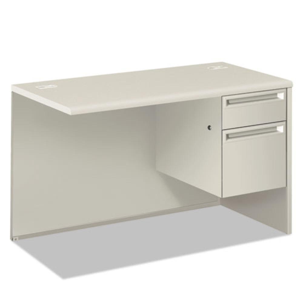 Silver Light Gray Lockable Pedestal Desk with Laminate Top