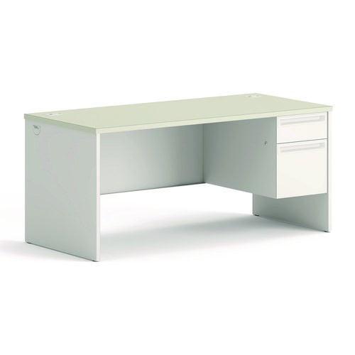 Executive Gray Laminate Desk with Drawer & Filing Cabinet, 68"