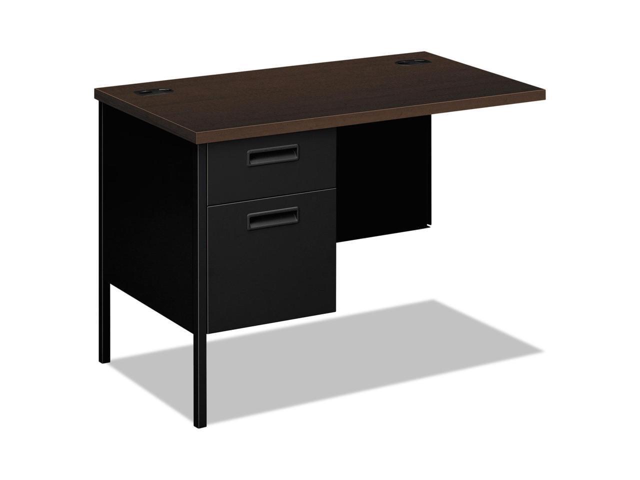 42" Dark Brown and Black Left Desk Return