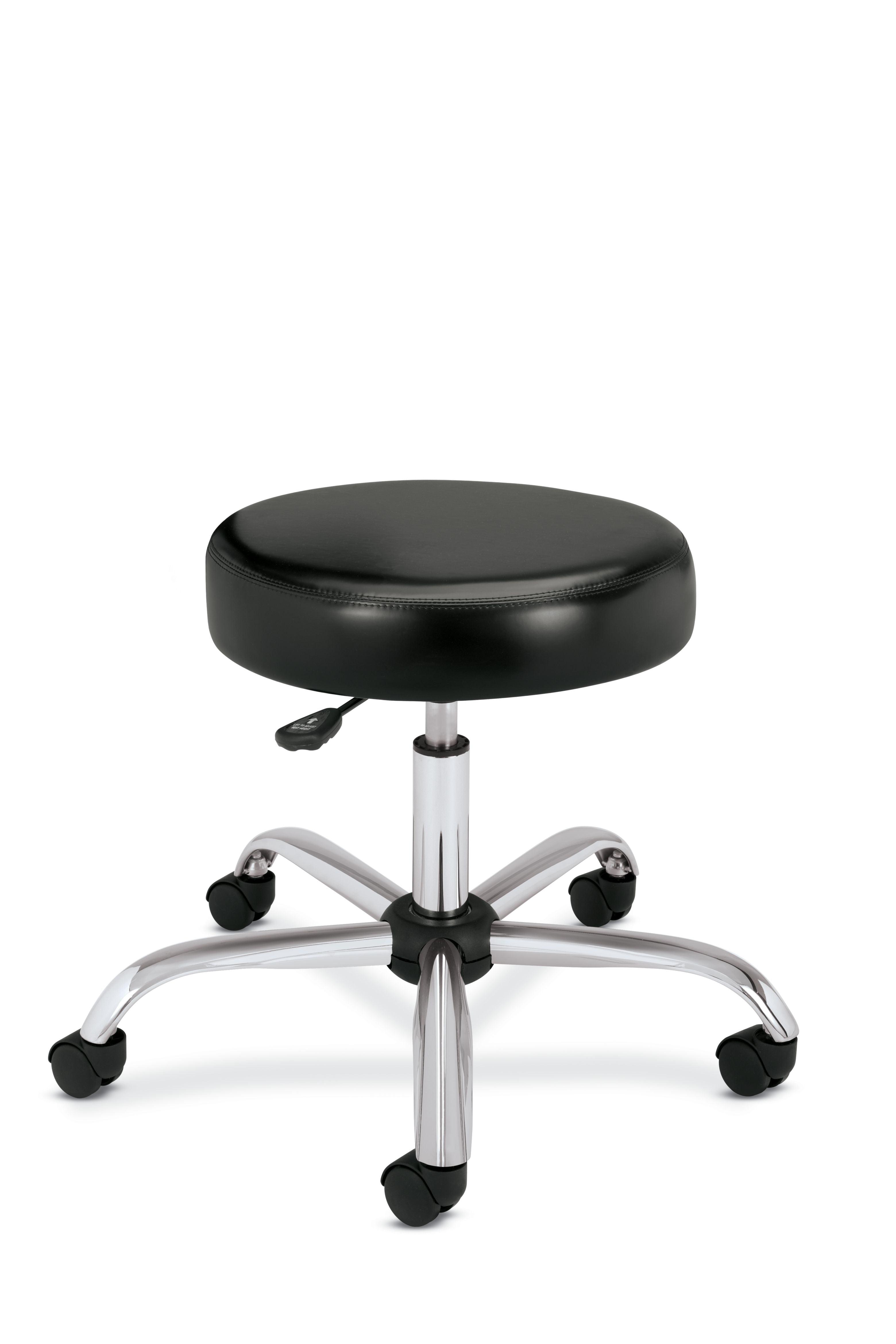 Adjustable Black Metal Backless Swivel Stool