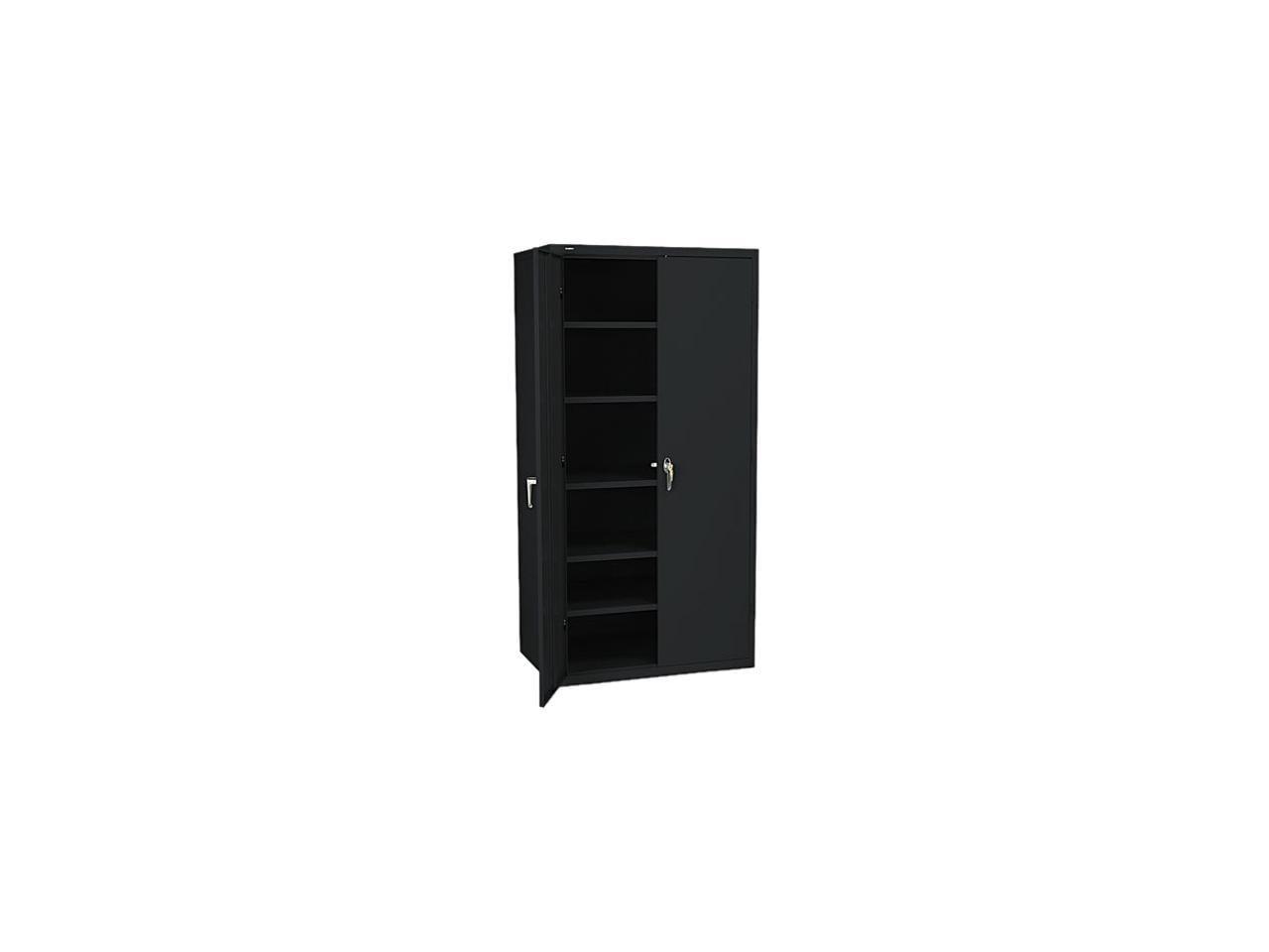 Black Steel Lockable Office Cabinet with Adjustable Shelving