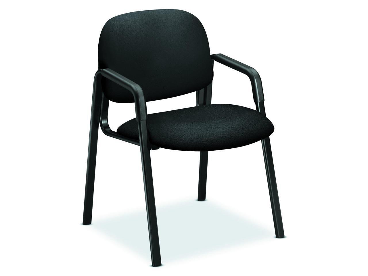 ErgoComfort Mesh & Metal Frame Fixed Armrest Guest Chair in Black