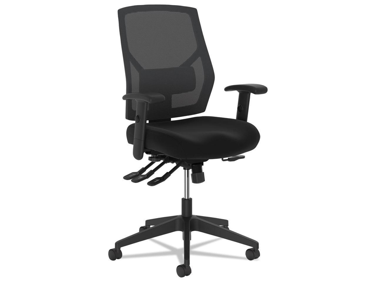 Black Mesh High-Back Adjustable Task Chair with Fabric Seat