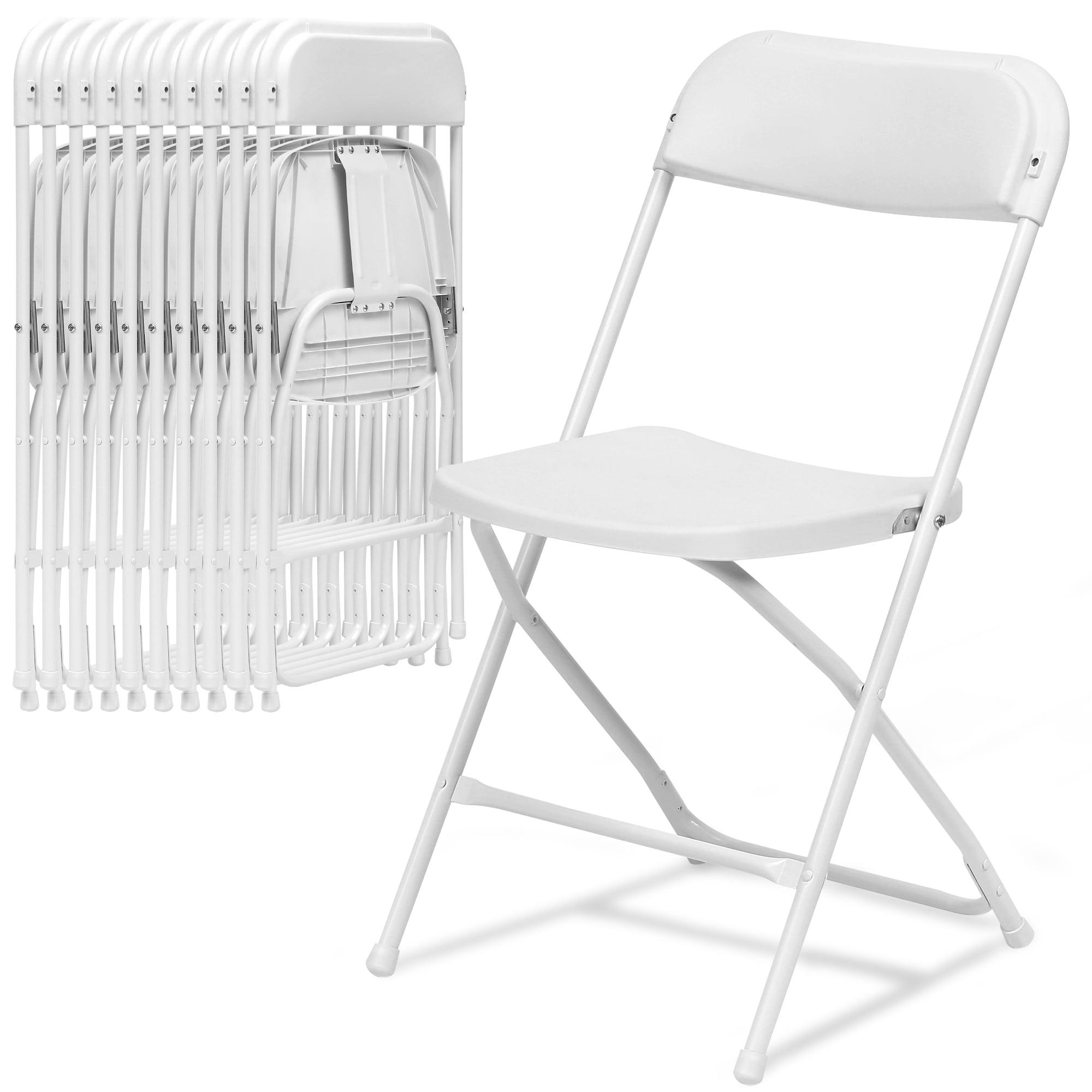 SUGIFT Plastic Folding Chair 350lb Capacity Seat Set of 10, White