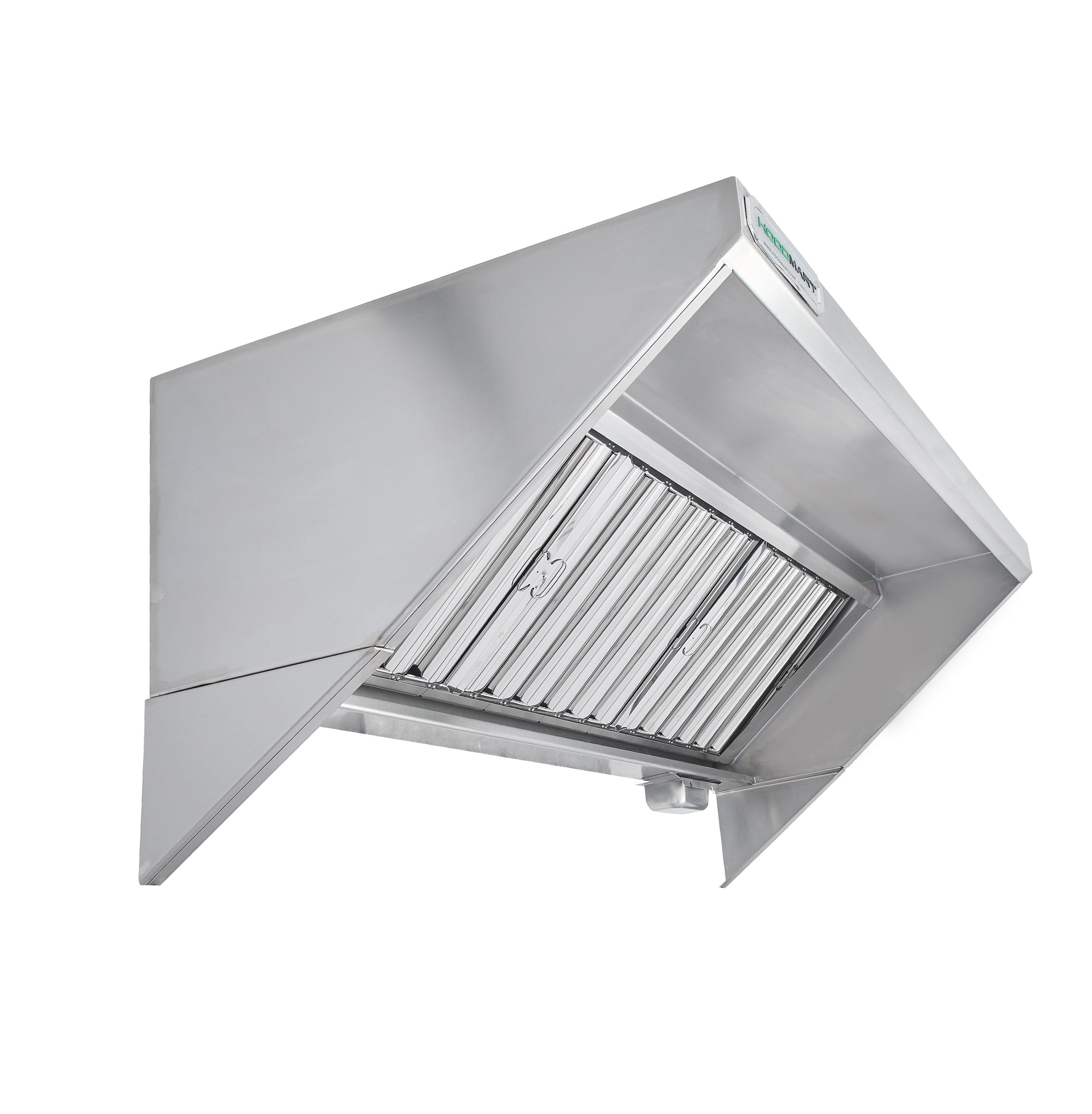 HOODMART 5’ Concession Trailer Hood for Food Truck | UL and NSF Listed | Commercial Range Hood with Baffle Style Filters and Grease Cup | Stainless Steel Kitchen Equipment