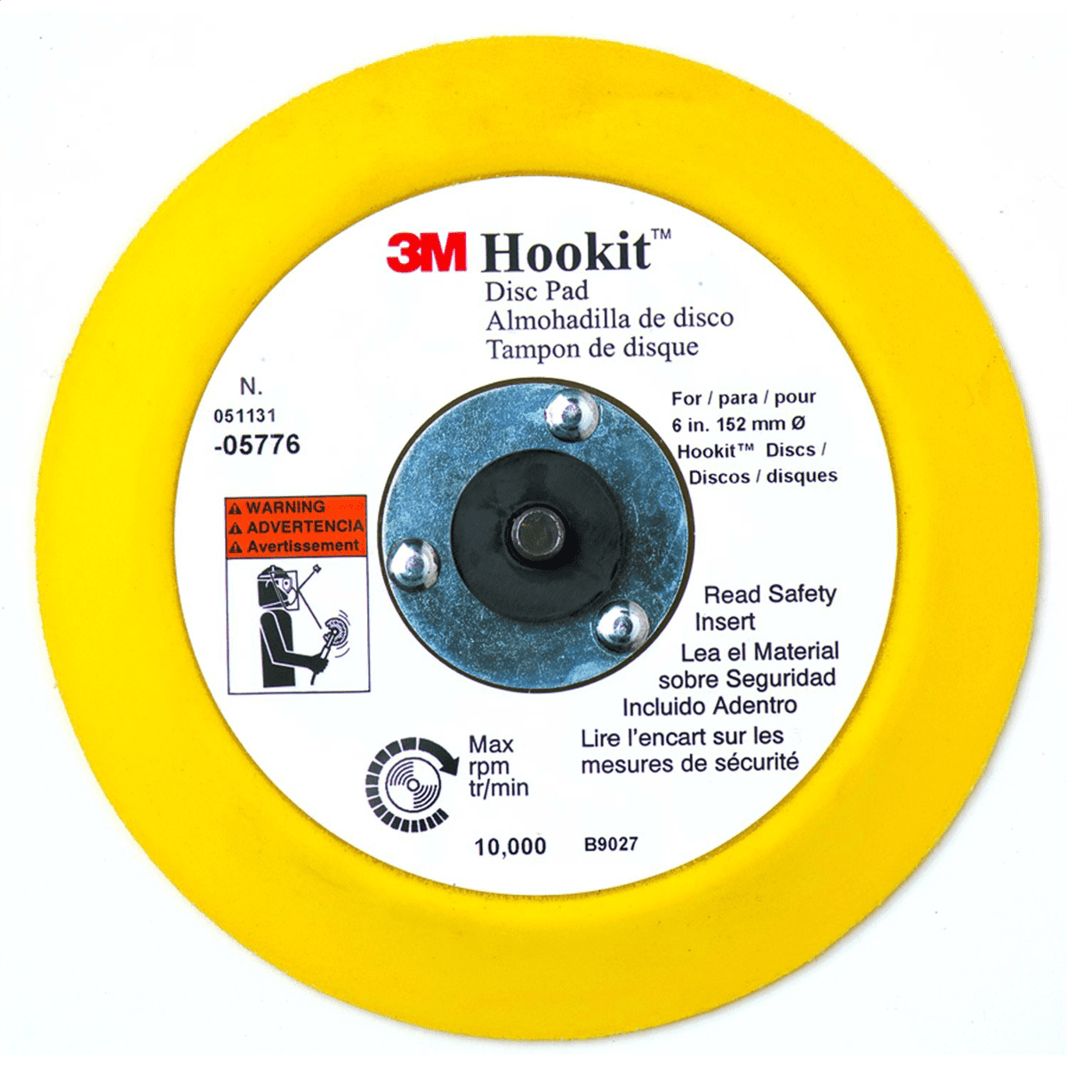 3M Yellow 6" Hookit Disc Pad for Sanding