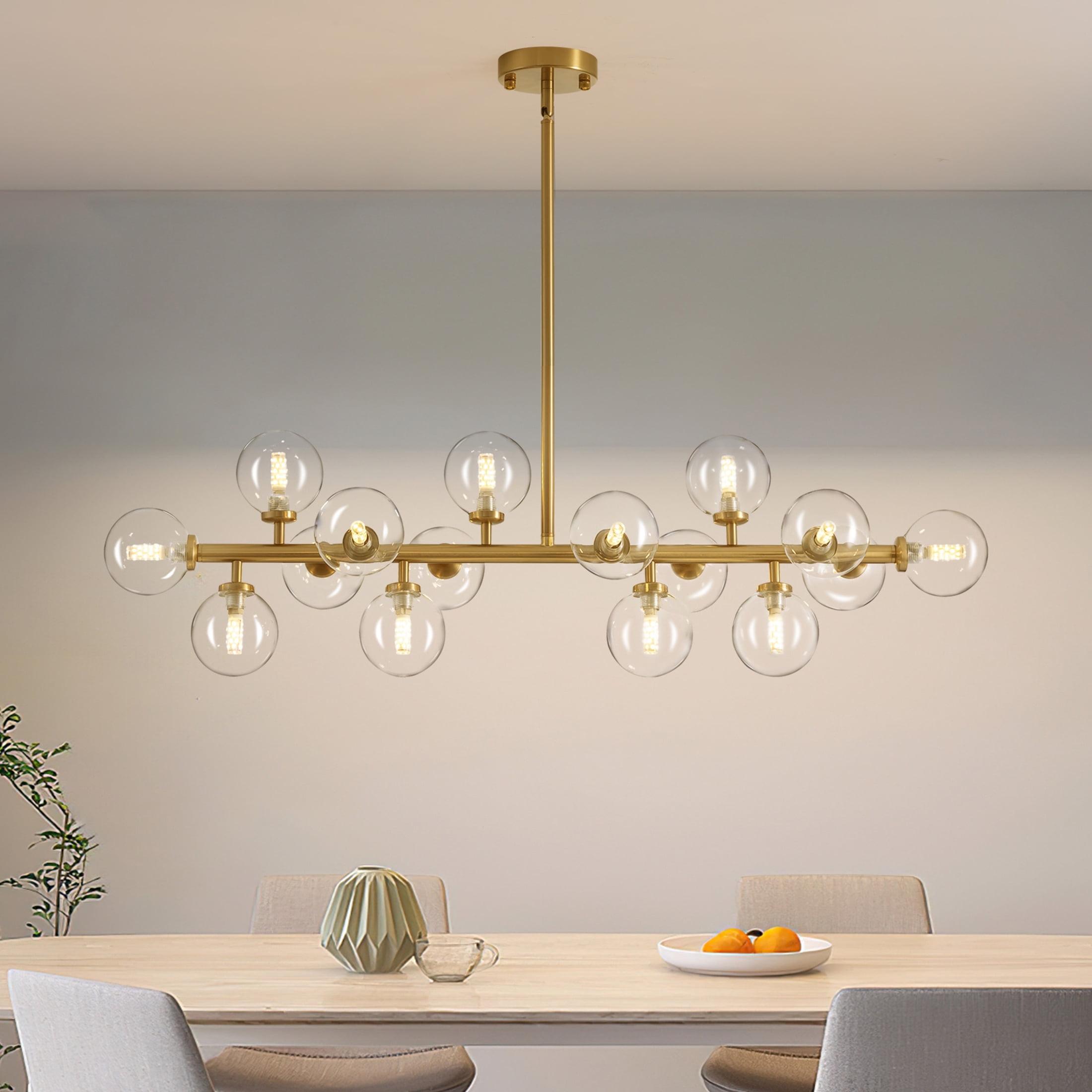 Jewellia 16 - Light Dimmable Glass Sputnik Modern Linear Chandelier